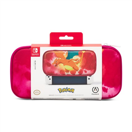 Power A NSCS0086-01 Estuche Protector Compacto para Nintendo Switch, Switch OLED, Switch Lite - Tie Dye Charizard, Portátil con Soporte de Juego y Almacenamiento para 10 Tarjetas